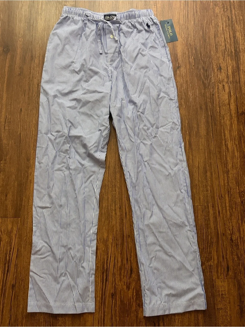 Polo Ralph Lauren Cotton Pajama Pant Striped Seersucker Men’s Size S NWT